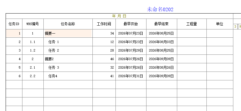 横道图工作列表中显示新增列