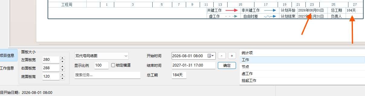 项目整体推迟一个月后总工期仍为184天