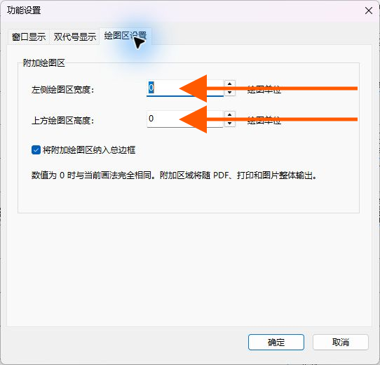 设置左侧和上方附加绘图区