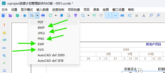 选择 BMP、JPEG、PNG、EMF 或 SVG