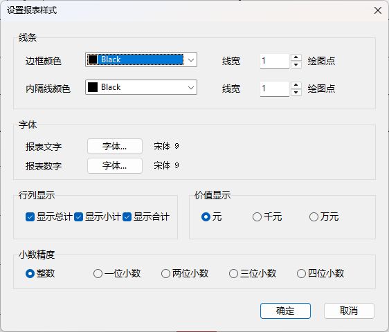 报表样式设置